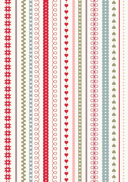 Fabric Stripes on dark cotton fabric - Gingerbread Season by Lewis & Irene