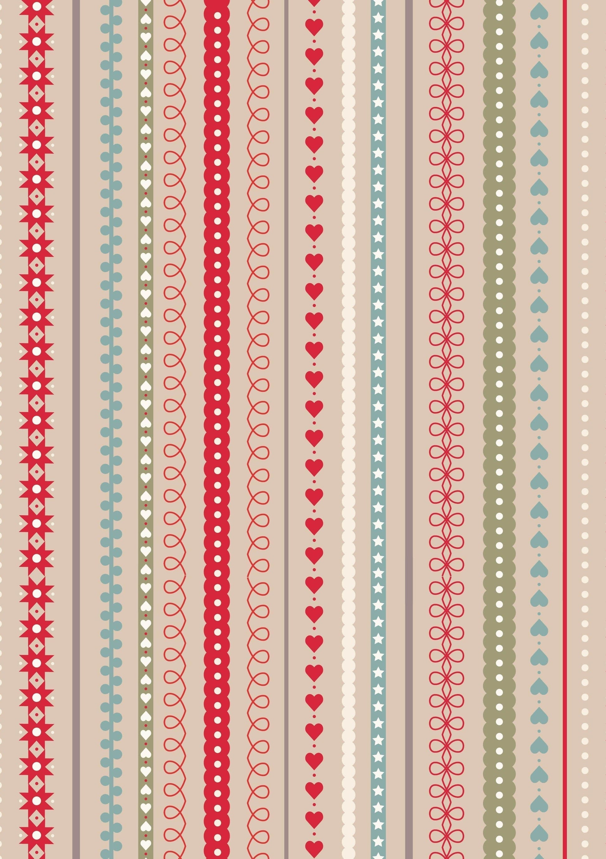 Fabric Stripes on dark cotton fabric - Gingerbread Season by Lewis & Irene