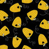 Fabric Sunflowers and Honey by Makower - Sunflower heads black 2/9986 L