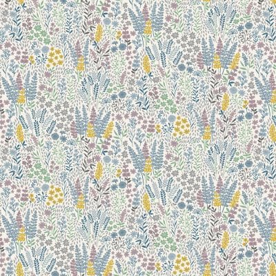 Fabric Swallows birds in the clouds light blue 100% cotton - Heather and Sage by Makower