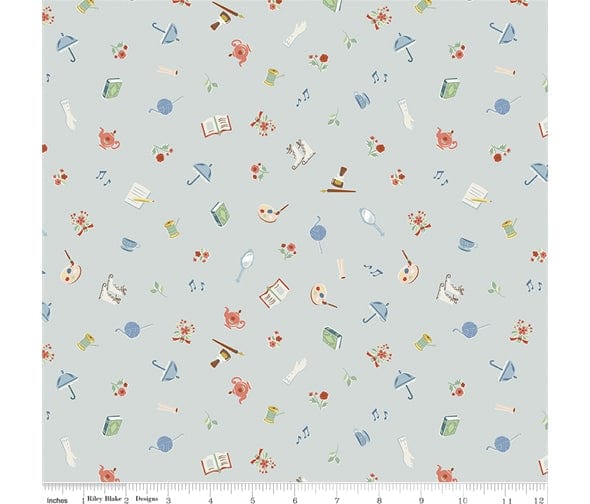 Fabric Sweet peas on light green cotton fabric - Little Women by Riley Blake