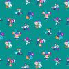 Fabric Teal green floral Kaleidoscope Cotton Lawn fabric - Dashwood Studio