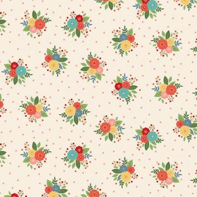 Fabric Terrazzo stone effect on Turquoise cotton fabric - 'Amelia' Makower