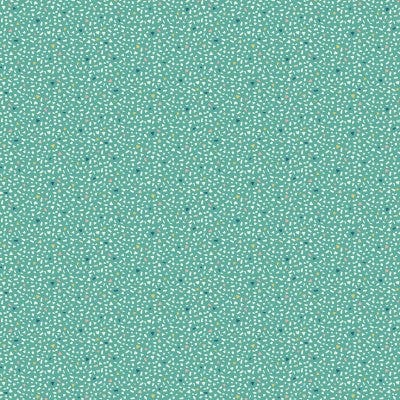 Fabric Terrazzo stone effect on Turquoise cotton fabric - 'Amelia' Makower