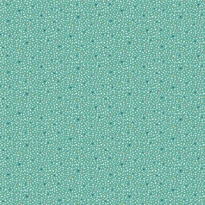 Fabric Terrazzo stone effect on Turquoise cotton fabric - 'Amelia' Makower