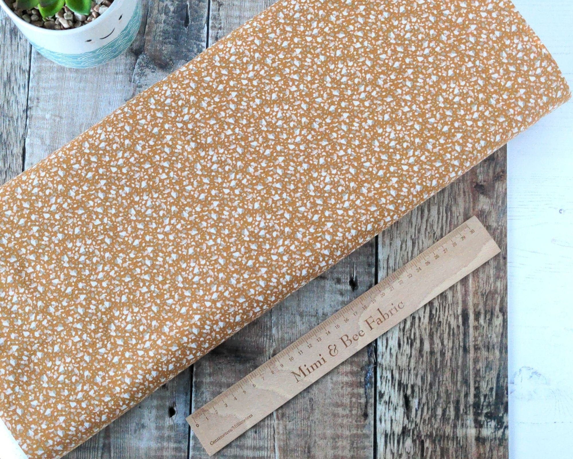 Fabric Terrazzo stone pale brown 100% cotton fabric - Fabric Editions