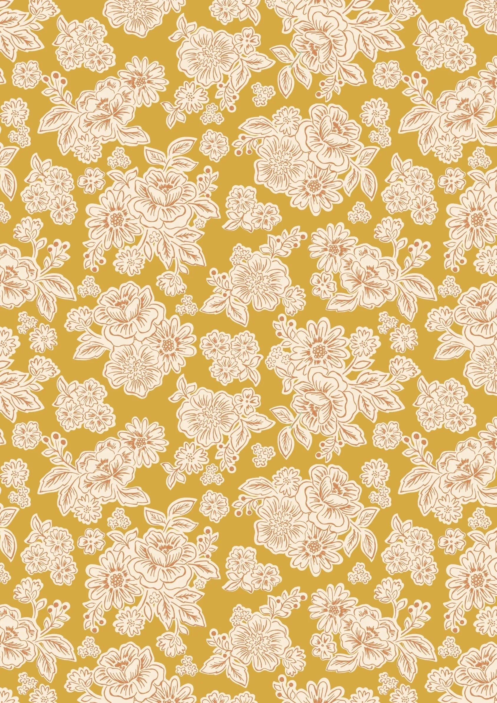 Fabric Tiny flowers on grey cotton fabric - Hannah's Flowers by Lewis & Irene