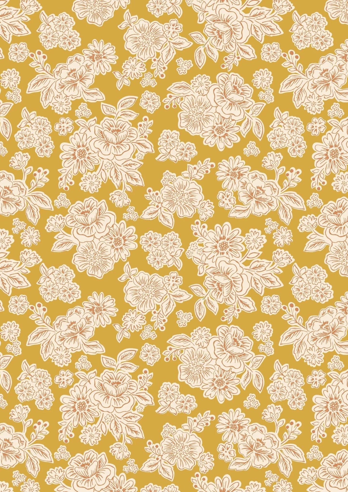 Fabric Tiny flowers on grey cotton fabric - Hannah's Flowers by Lewis & Irene
