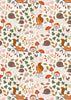 Fabric Toadstools on brown cotton fabric - Evergreen - Lewis & Irene