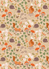 Fabric Toadstools on brown cotton fabric - Evergreen - Lewis & Irene