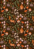 Fabric Toadstools on brown cotton fabric - Evergreen - Lewis & Irene