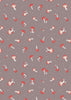 Fabric Toadstools on rust cotton fabric - Evergreen - Lewis & Irene