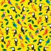 fabric Toucans on yellow cotton fabric - Rainforest Friends - Robert Kaufman