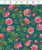 Fabric Turquoise striped 'Peacock Garden' 100% cotton fabric - Clothworks