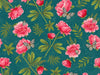 Fabric Turquoise striped 'Peacock Garden' 100% cotton fabric - Clothworks