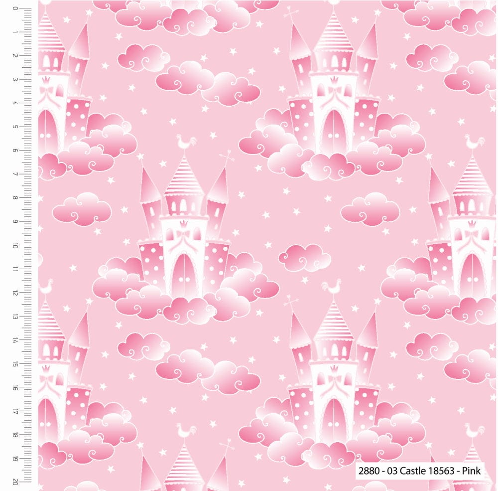 Fabric Unicorns, stars and magic wands on Pink cotton fabric - Craft Cotton Co