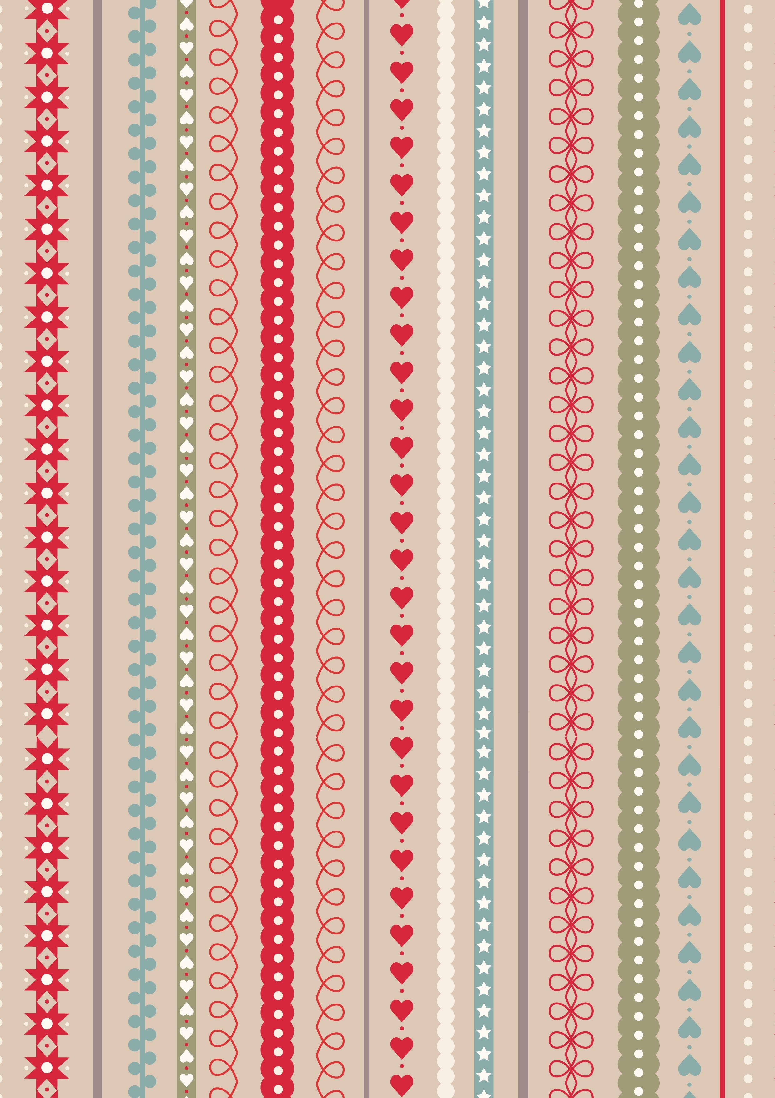 Gingerbread stars on red cotton fabric - Gingerbread Season by Lewis & Irene