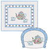 fabric Vintage style pink roses on a pale blue polka dot fabric - Tea for Two - Northcott
