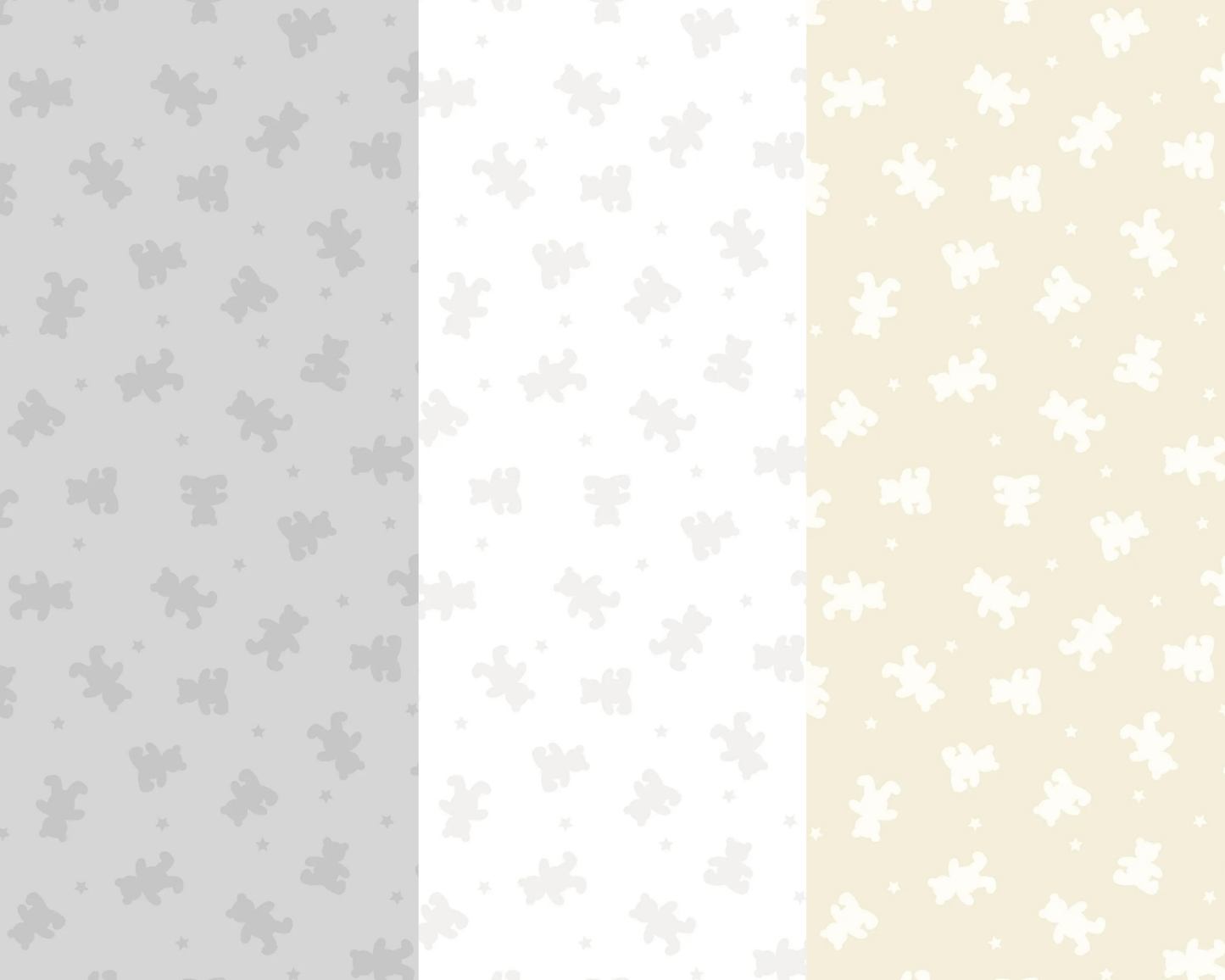 Fabric White bears and stars on cream cotton fabric - Lewis & Irene