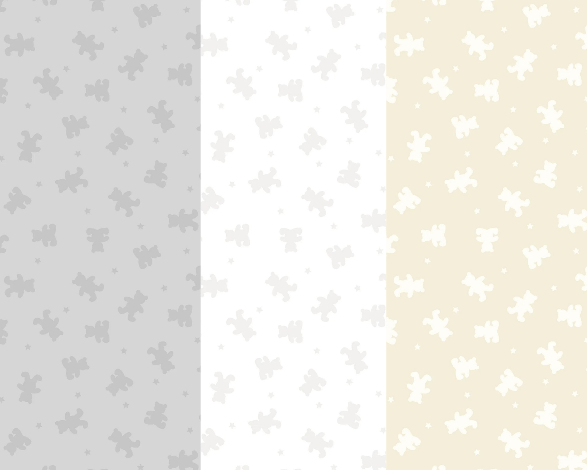 Fabric White bears and stars on cream cotton fabric - Lewis & Irene