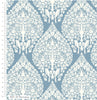 Fabric White birds and trees 'The Lerena' on light blue 100% cotton fabric - Voysey Birds in Nature