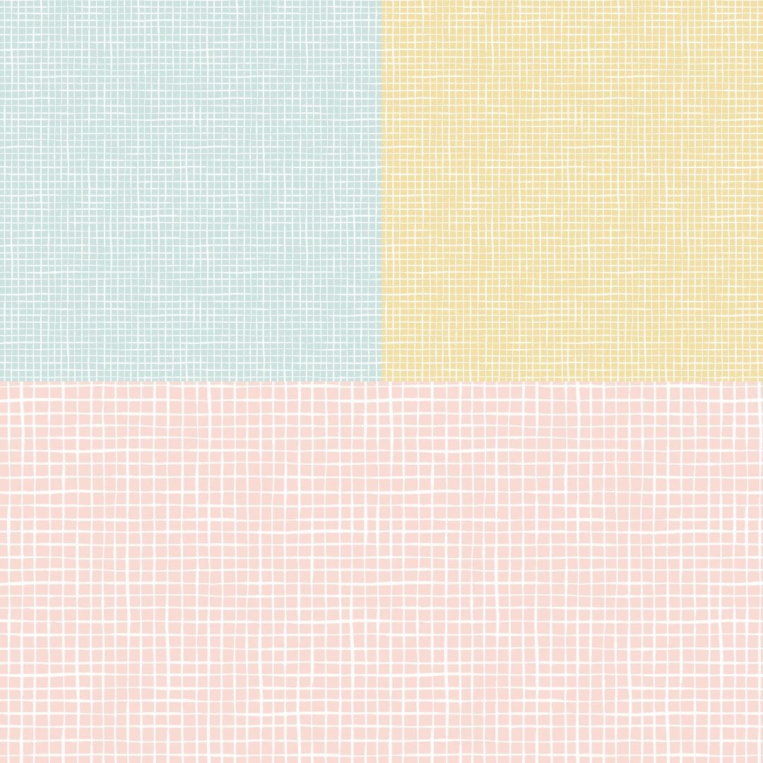 Fabric White checks on Yellow 100% cotton fabric - Bella Bunny & Bear by Lewis & Irene