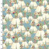 Fabric White cotton fabric with pink and yellow flowers - 3 Wishes