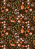 Fabric White dog roses on brown cotton - Evergreen - Lewis & Irene