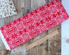 Fabric White winter vines on red cotton fabric with metallic - Starlit Hollow - Dashwood Studio