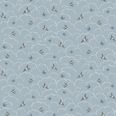 Fabric Wild flowers on navy blue 100% cotton - Heather and Sage by Makower