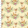 Fabric Yellow cotton fabric floral baby deer - 3 Wishes