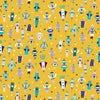 Fabric Yellow rockets kids boys cotton fabric - 'Blast Off' Dashwood Studio