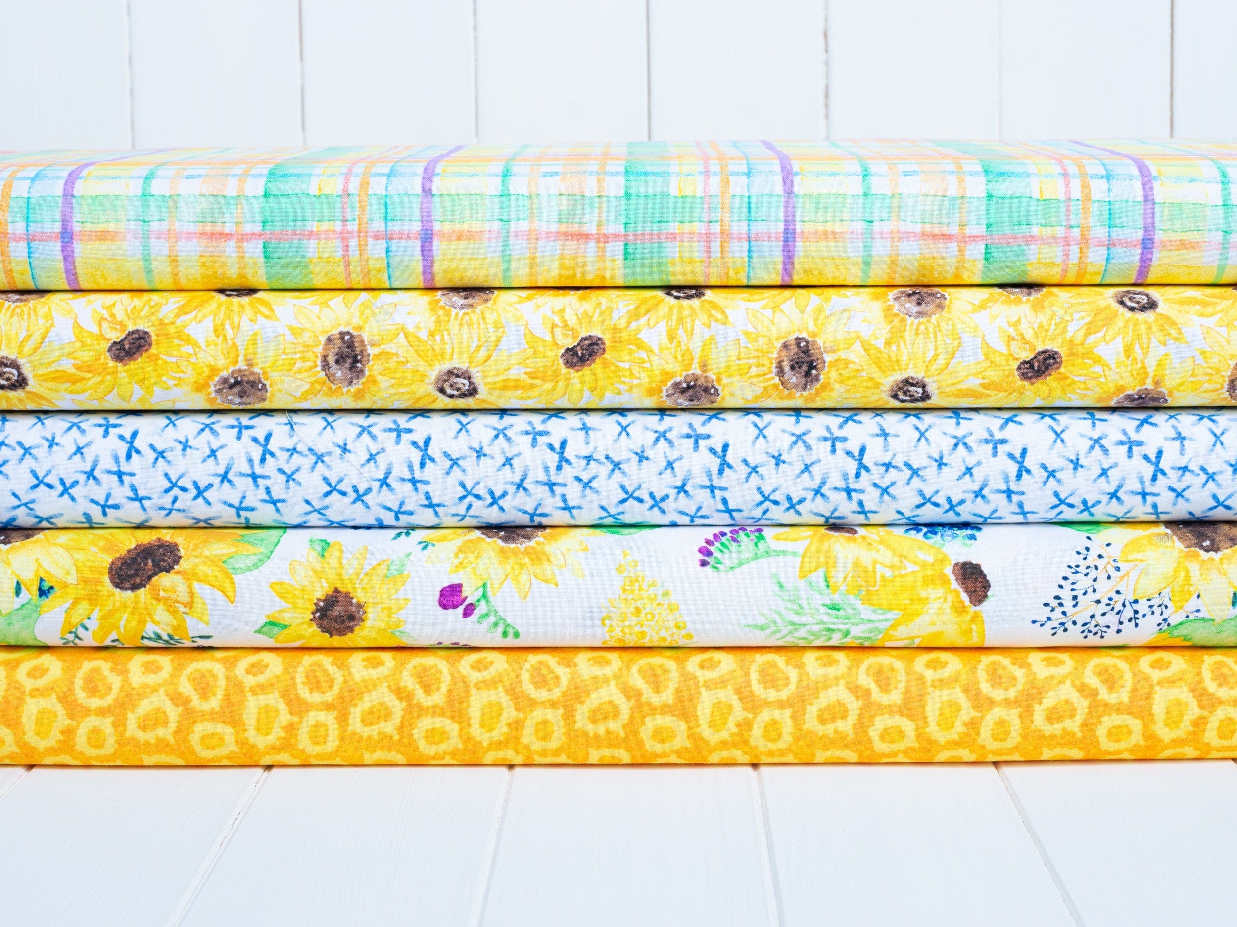 Fabric Yellow sunflower summer blender cotton fabric - Sunflower Day' Fabric Editions