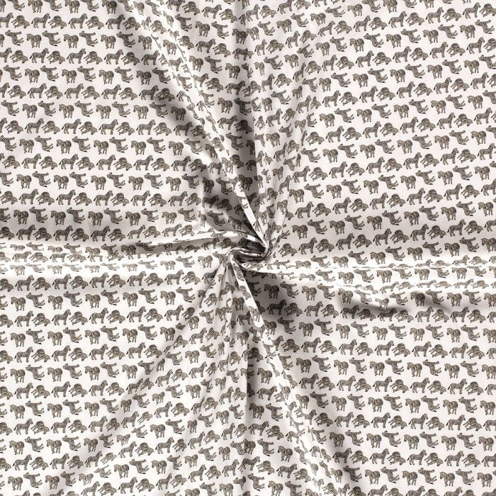 Fabric Zebras safari fabric on off White 100% wide cotton fabric